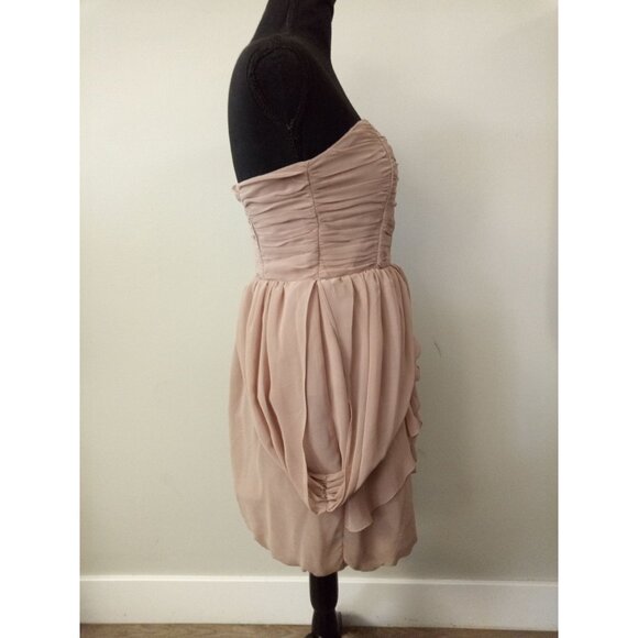 H&M Tan Ruffle Strapless Mini Dress Size 6 - Picture 4 of 5